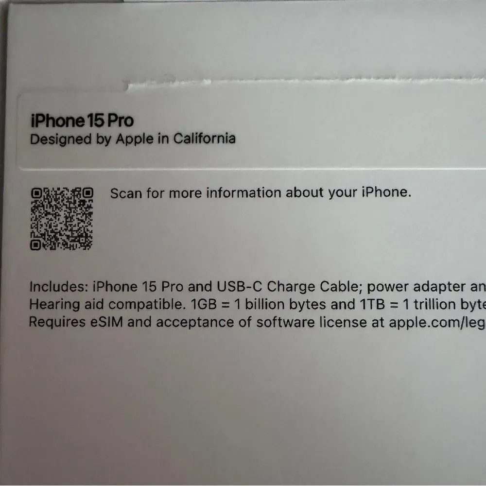 Apple Iphone 15 Pro Box Only with stickers